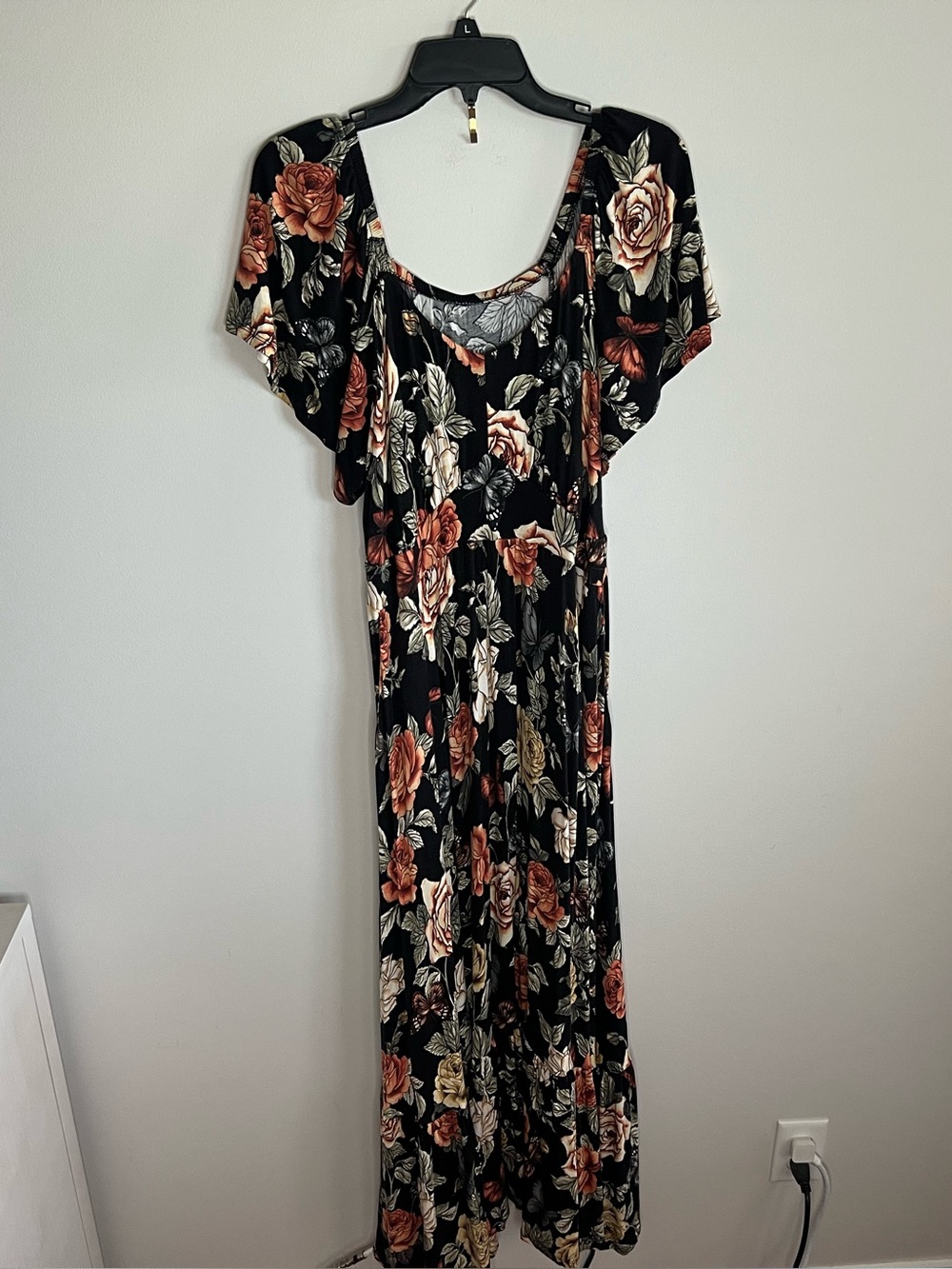 torrid Black Maxi Dress with Rose Floral Print